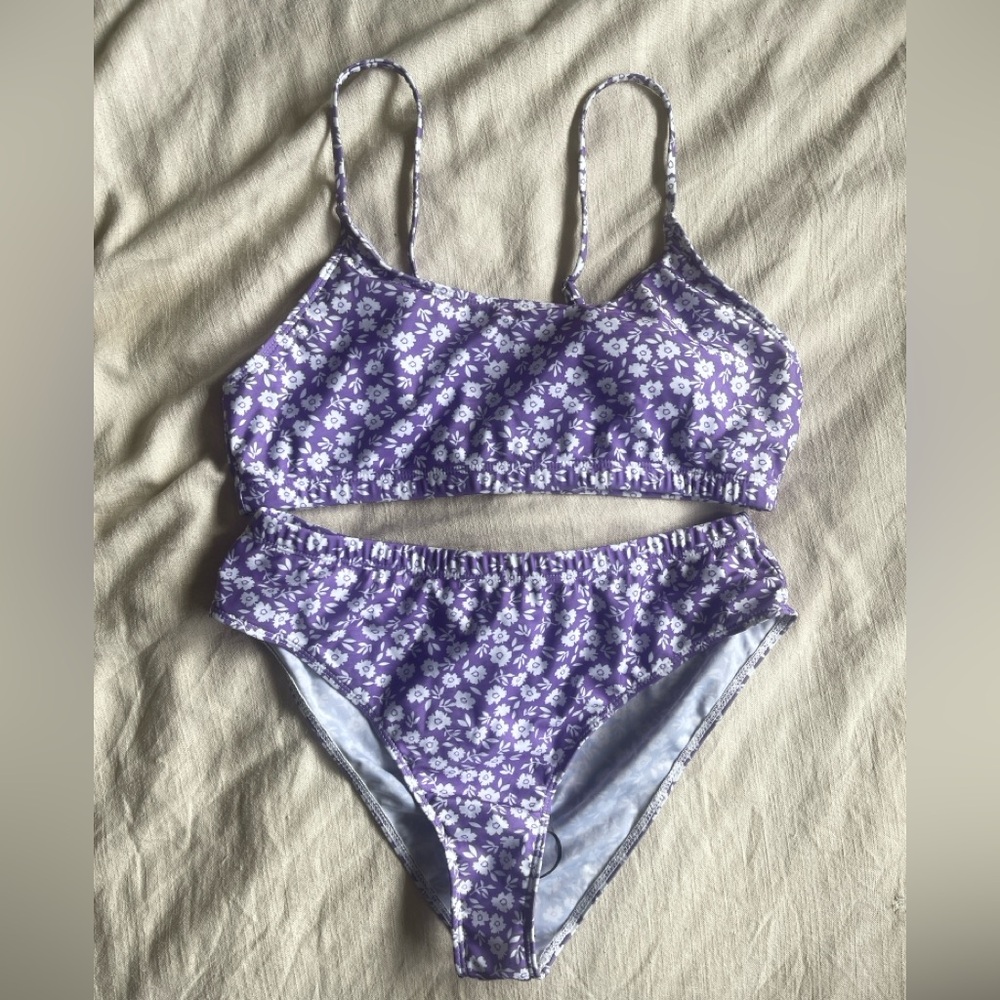 Purple Floral Bikini Set